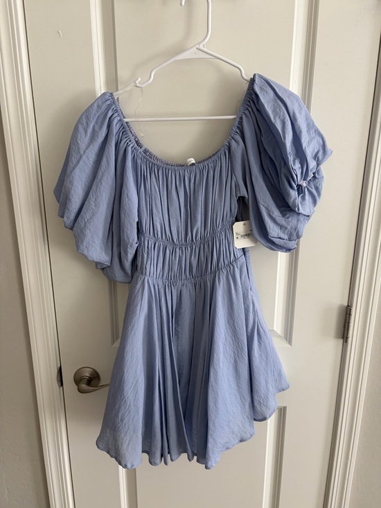Altar'd State Dresses & Skirts - Light Blue Puff Sleeve Mini Dress